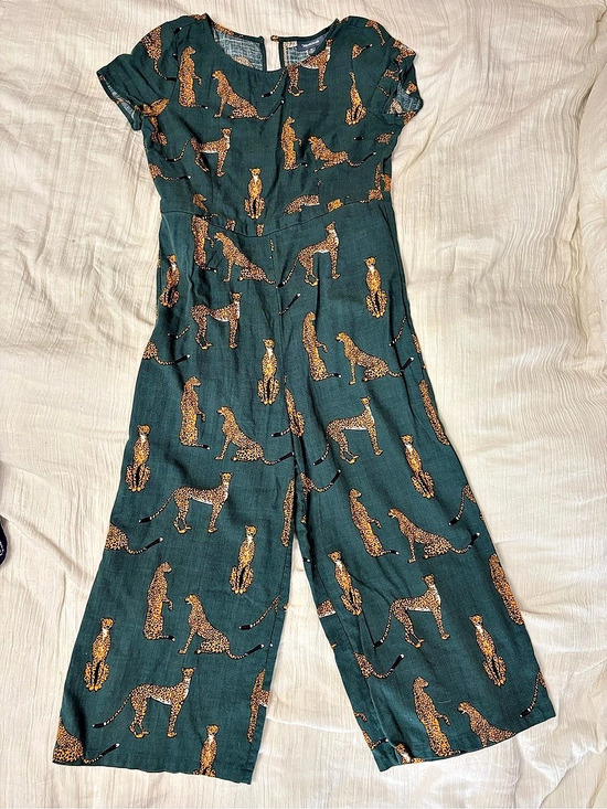 Modcloth Pants - ModCloth Bold Notion Wide Leg Jumpsuit Green & Orange Size Medium